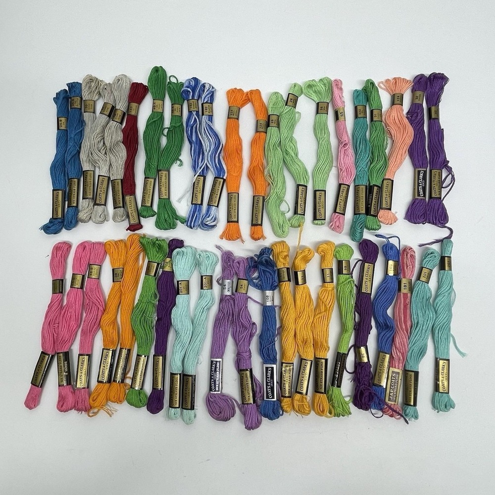 Vintage Coats & Clark's Embroidery Floss Thread Lot of 41 Skeins Assorted Colors
